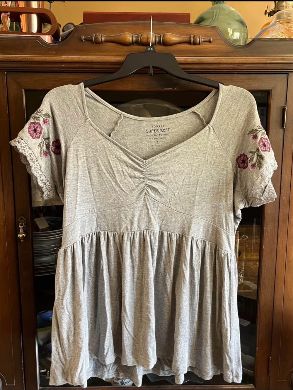 torrid Super Soft Heather Gray Knit Top - Light Gray